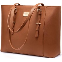 LOVEVOOK Laptop Bag for Women Large Office Handbags Briefcase Fits Up to 15.6 Inch - Brown